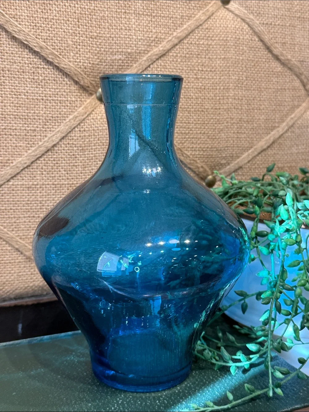 Blue Glass Decorative Vase - Home Accents